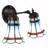 Nástěnná lampa Tiffany ROYAL BLUE 30 × 23 × 23 cm E14 / max. 2 × 25 W - fotografie 1