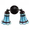 Nástěnná lampa Tiffany ROYAL BLUE 30 × 23 × 23 cm E14 / max. 2 × 25 W - fotografie 4