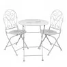 Zahradní bistro set stůl a dvě židle Ø 60×70 cm / 2×40×40×92 cm – fotografie 1