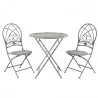 Zahradní bistro set stůl a dvě židle Ø 70 × 76 cm / 42 × 54 × 93 cm (2) - fotografie 1