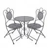 Zahradní bistro set stůl a dvě židle Ø 60x71 / 50×40×93 cm (2) – fotografie 1