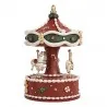 Červený vánoční Music Box kolotoč Ø 12×19 cm – fotografie 3