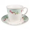 Porcelánový šálek s podšálkem s růžovými pivoňkami PINK ELEGANCE Ø 15*8 / 250 ml – fotografie 1