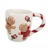 Vánoční keramický hrnek GINGERBREAD MAN s perníčky a cukrovými hůlkami 14×9×10 cm / 325 ml – fotografie 1