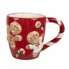 Červený vánoční keramický hrnek GINGERBREAD MEN s perníčky 14×9×10 cm / 325 ml – fotografie 1