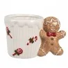 Bílý vánoční keramický hrnek GINGERBREAD MAN s perníkovým uchem 15×10×10 cm / 350 ml – fotografie 1