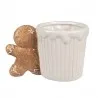 Bílý vánoční keramický hrnek GINGERBREAD MAN s perníkovým uchem 15×10×10 cm / 350 ml – fotografie 2