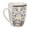 Keramický hrnek BOHO ORNAMENT s černým ornamentálním vzorem 12×8×10 cm / 300 ml – fotografie 3