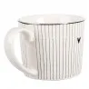 Porcelánový hrnek LOVELY DAY s proužky a srdíčkem 12×8×7 cm / 275 ml – fotografie 2