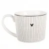 Porcelánový hrnek LOVELY DAY s proužky a srdíčkem 12×8×7 cm / 275 ml – fotografie 3