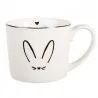 Bílý porcelánový hrnek RABBIT s králičími oušky 12×8×7 cm / 275 ml – fotografie 1