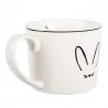 Bílý porcelánový hrnek RABBIT s králičími oušky 12×8×7 cm / 275 ml – fotografie 2