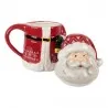 Velký vánoční keramický hrnek SANTA CLAUS s víčkem 15×10×19 cm / 450 ml – fotografie 2