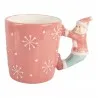 Růžový vánoční keramický hrnek SANTA CLAUS 15×10×11 cm / 400 ml – fotografie 1