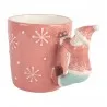 Růžový vánoční keramický hrnek SANTA CLAUS 15×10×11 cm / 400 ml – fotografie 3