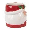 Vánoční keramický hrnek SANTA CLAUS s cesmínou a mašlí 13×10×9 cm / 300 ml – fotografie 2