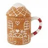 Vánoční keramický hrnek s víčkem GINGERBREAD HOUSE 350 ml 14×10×15 cm / 450 ml – fotografie 1