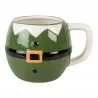 Velký vánoční keramický hrnek SANTA CLAUS v zeleném obleku 14×11×9 cm / 450 ml – fotografie 1