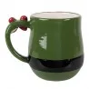 Vánoční keramický hrnek SANTA CLAUS v zeleném obleku 13×9×10 cm / 400 ml – fotografie 3
