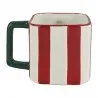 Vánoční keramický hrnek s perníčkem a červenými pruhy 13×9×9 cm / 300 ml – fotografie 2