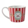 Porcelánový hrnek s motýlem a červenorůžovými pruhy 350 ml – fotografie 2
