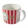 Porcelánový hrnek s motýlem a červenorůžovými pruhy 350 ml – fotografie 3