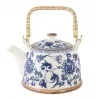Bílo-modrá keramická konvička na čaj s orientálními ornamenty ANNEKA 17×14×12 cm / 0,7L – fotografie 1