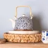 Bílo-modrá keramická konvička na čaj s ornamenty HOLANDIA 17×14×12 cm / 0,7L – fotografie 5