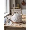 Modrobílá keramická konvička na čaj s kvítky BLUE LIGHT 17×14×12 cm / 0,7L – fotografie 4