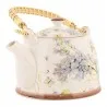 Bílo-modrá keramická konvička na čaj FLOWERS 18×14×12 cm / 800 ml – fotografie 1