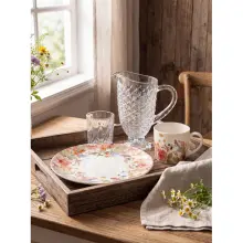 Skleněný džbán s perlovým reliéfem 1100 ml 20×13×24 cm / 1100 ml – fotografie 4
