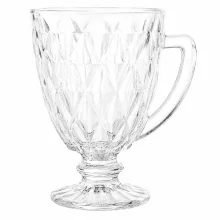Skleněný džbán s reliéfním vzorem 1000 ml 20×15×20 cm / 1000 ml – fotografie 3