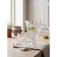 Skleněný džbán s reliéfním vzorem 1000 ml 20×15×20 cm / 1000 ml – fotografie 4