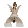 Růžová vánoční figurka elfky sedící na duze 9×3×11 cm – fotografie 1