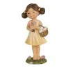 Žlutá romantická figurka děvčátka s květinami a košíkem 9×4×13 cm – fotografie 1