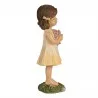 Žlutá romantická figurka děvčátka s květinami a košíkem 9×4×13 cm – fotografie 2