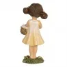 Žlutá romantická figurka děvčátka s květinami a košíkem 9×4×13 cm – fotografie 3