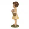 Žlutá romantická figurka děvčátka s květinami a košíkem 9×4×13 cm – fotografie 4