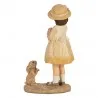 Béžová romantická figurka děvčátka s kytičkou a králíčkem 9×6×15 cm – fotografie 3