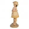 Béžová romantická figurka děvčátka s kytičkou a králíčkem 9×6×15 cm – fotografie 4