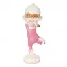 Růžová vánoční figurka skřítka s dortem 12×8×21 cm – fotografie 3