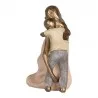 Zlato-růžová figurka sedící matky s dítětem 23×9×16 cm – fotografie 4