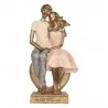 Zlato-růžová romantická figurka sedícího páru v objetí 14×12×28 cm – fotografie 1