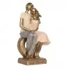 Zlato-růžová romantická figurka sedícího páru v objetí 14×12×28 cm – fotografie 2