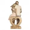 Zlato-růžová romantická figurka sedícího páru v objetí 14×12×28 cm – fotografie 3