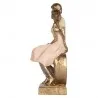 Zlato-růžová romantická figurka sedícího páru v objetí 14×12×28 cm – fotografie 4