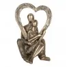 Stříbrná romantická figurka sedícího páru v srdci 11×10×15 cm – fotografie 1