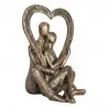 Stříbrná romantická figurka sedícího páru v srdci 11×10×15 cm – fotografie 2