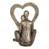 Stříbrná romantická figurka sedícího páru v srdci 11×10×15 cm – fotografie 3