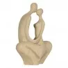Béžová abstraktní figurka sedícího zamilovaného páru 16×8×25 cm – fotografie 2